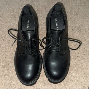 black moccasins. madden girl. size 6.5. never used